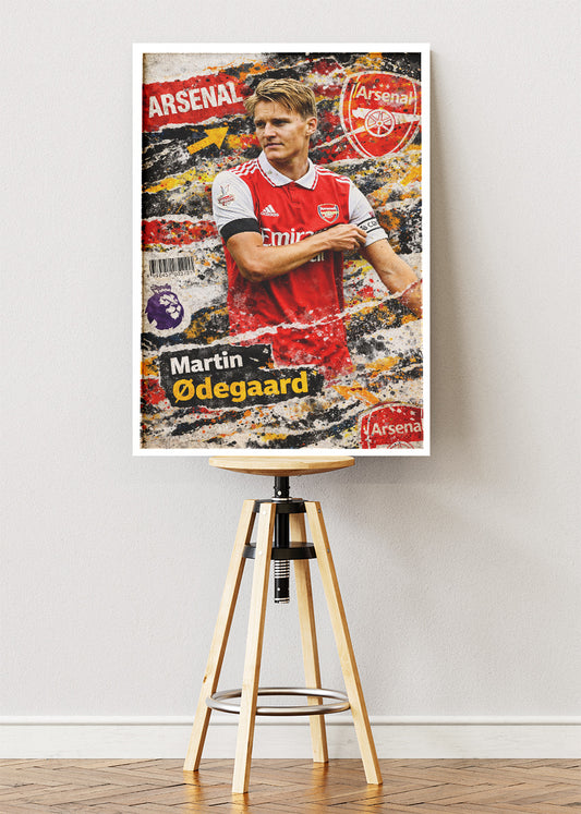 Martin Ødegaard Arsenal Street Art Poster Canvas & Print – AI PRINT LAB