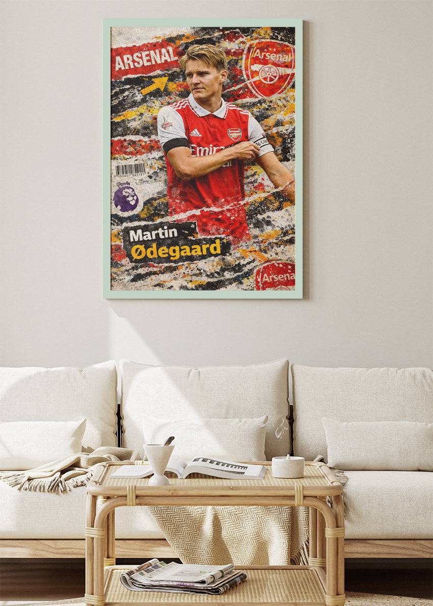 Martin Ødegaard Arsenal Street Art Poster Canvas & Print – AI PRINT LAB