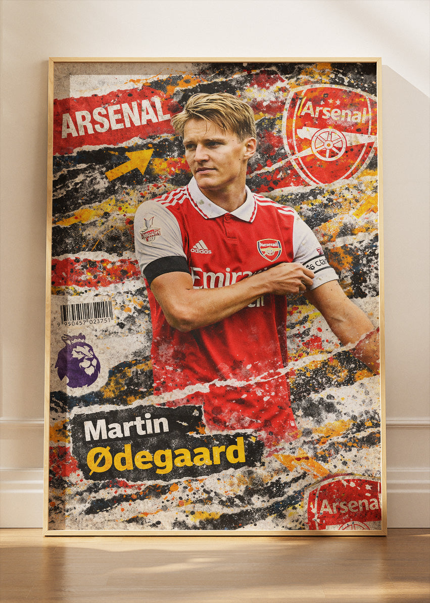 Martin Ødegaard Arsenal Street Art Poster Canvas & Print – AI PRINT LAB