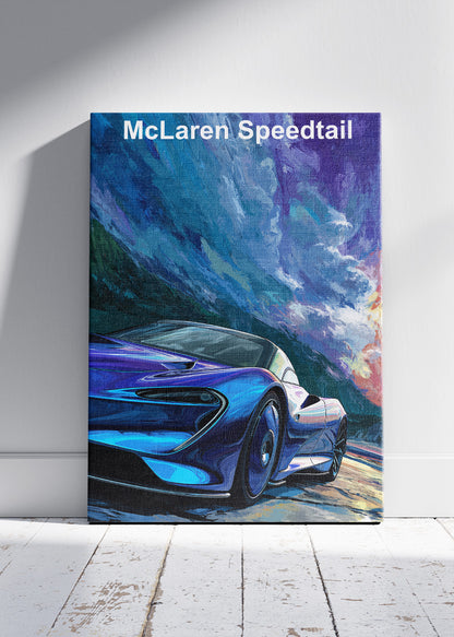 McLaren Speedtail Hypercar Canvas Print & Poster – Futuristic Supercar Wall Art – AI PRINT LAB