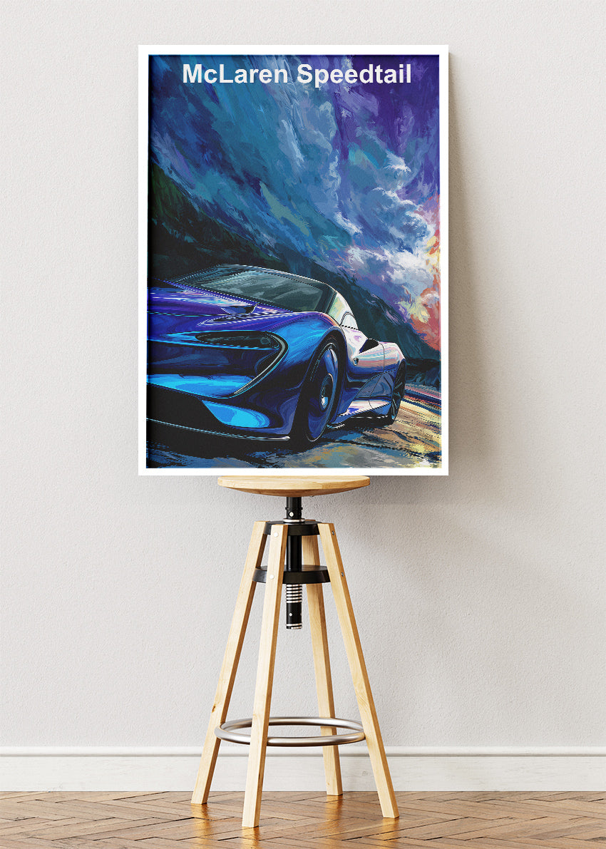 McLaren Speedtail Hypercar Canvas Print & Poster – Futuristic Supercar Wall Art – AI PRINT LAB