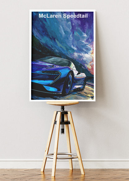 McLaren Speedtail Hypercar Canvas Print & Poster – Futuristic Supercar Wall Art – AI PRINT LAB