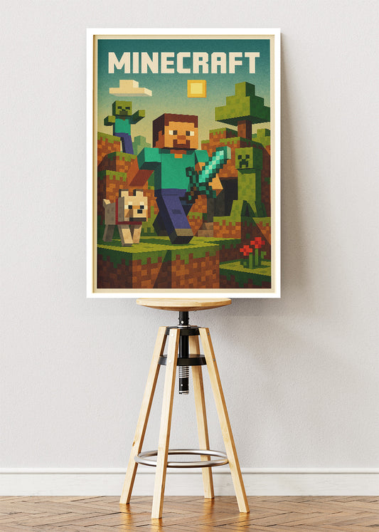 Minecraft Inspired Gaming Wall Art Poster & Canvas