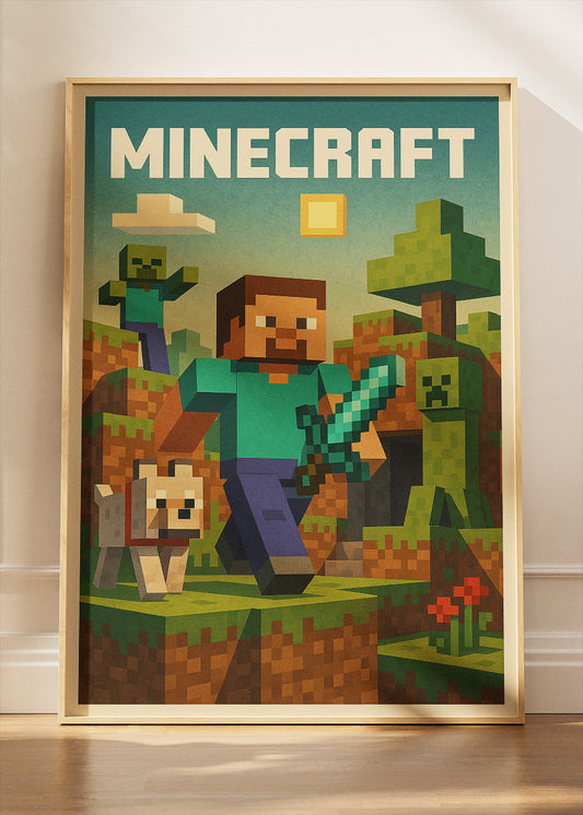 Minecraft Inspired Gaming Wall Art Poster & Canvas