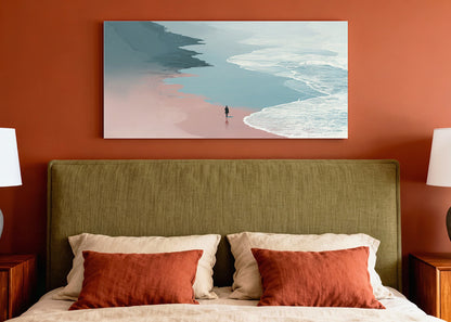 Minimalist Coastal Shoreline Canvas Wall Art – Single & 3 Panel Canvas – AI PRINT LAB