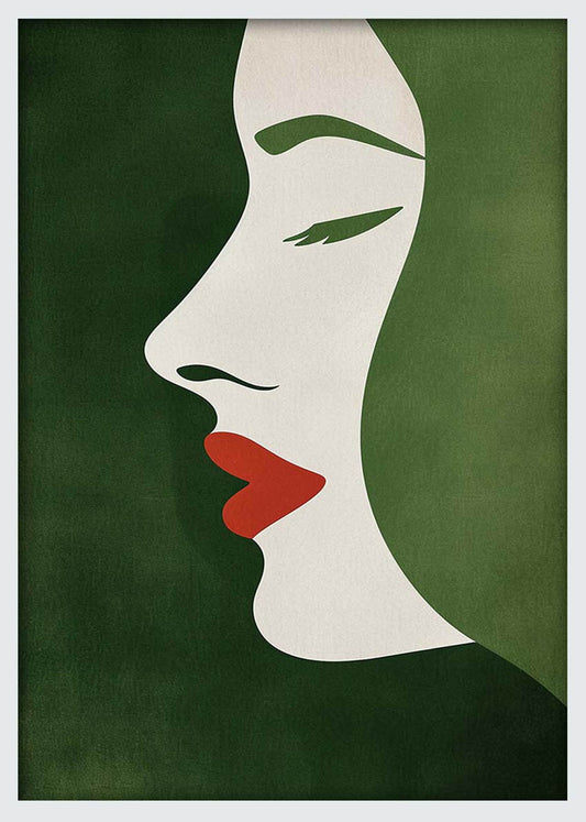 Minimalist Female Profile – Modern Abstract Portrait Canvas & Poster Art – T1063 – AiPrintLab