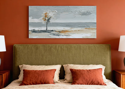Minimalist Textured Tree Landscape Canvas Wall Art – Single & 3 Panel Canvas – AI PRINT LAB