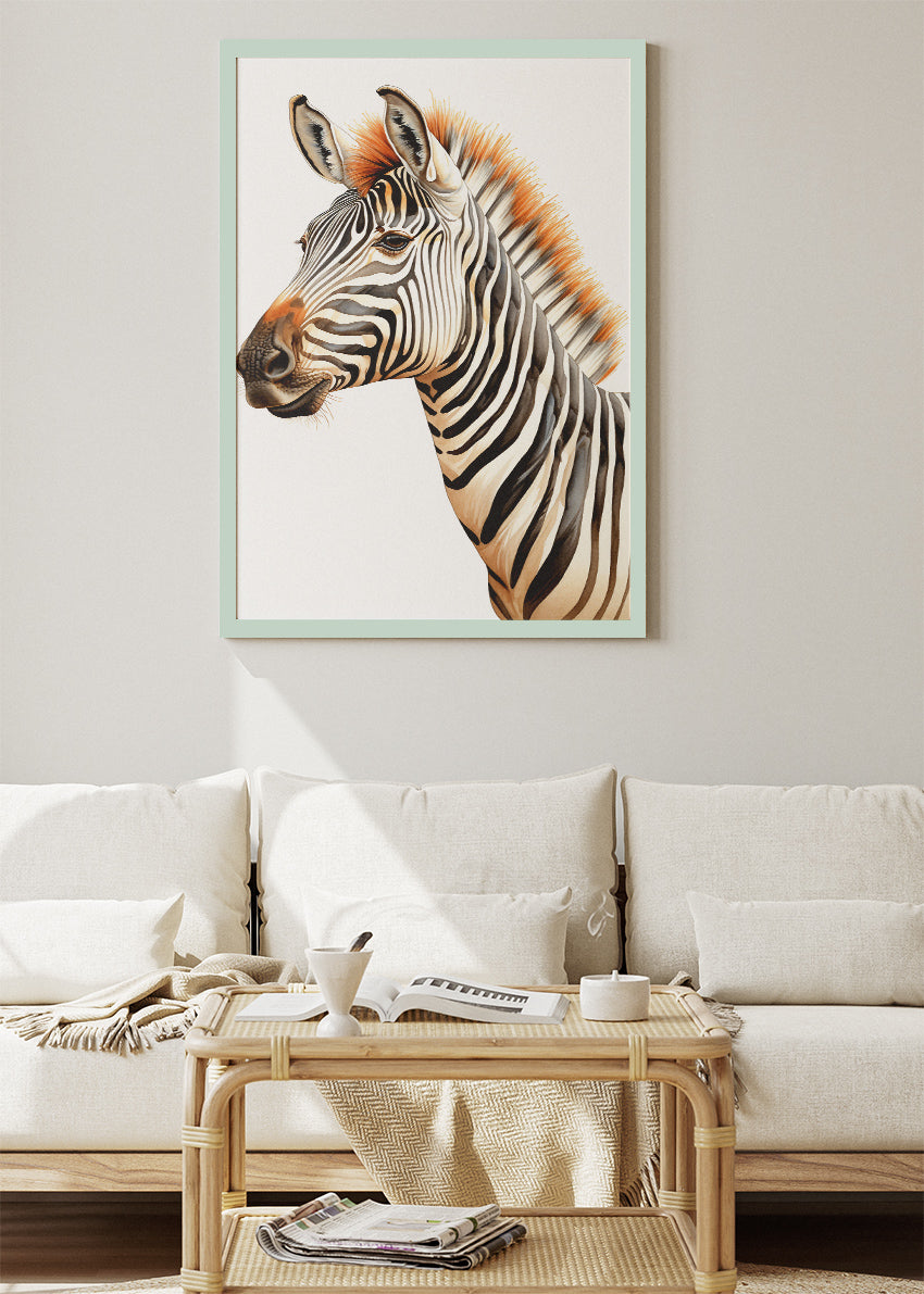 Minimalist Zebra Canvas Print & Poster – Elegant Wildlife Wall Art