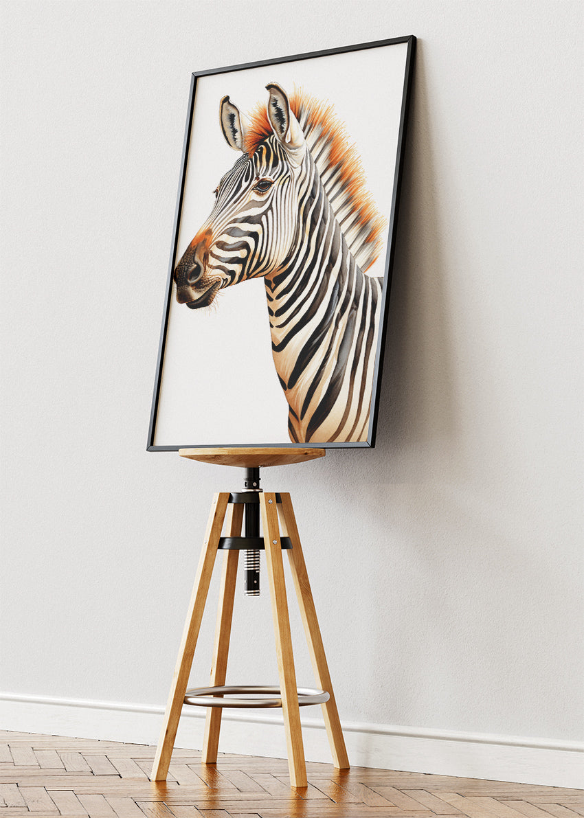 Minimalist Zebra Canvas Print & Poster – Elegant Wildlife Wall Art
