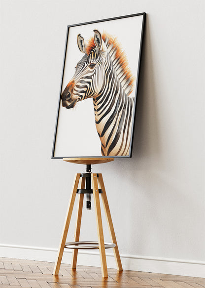 Minimalist Zebra Canvas Print & Poster – Elegant Wildlife Wall Art