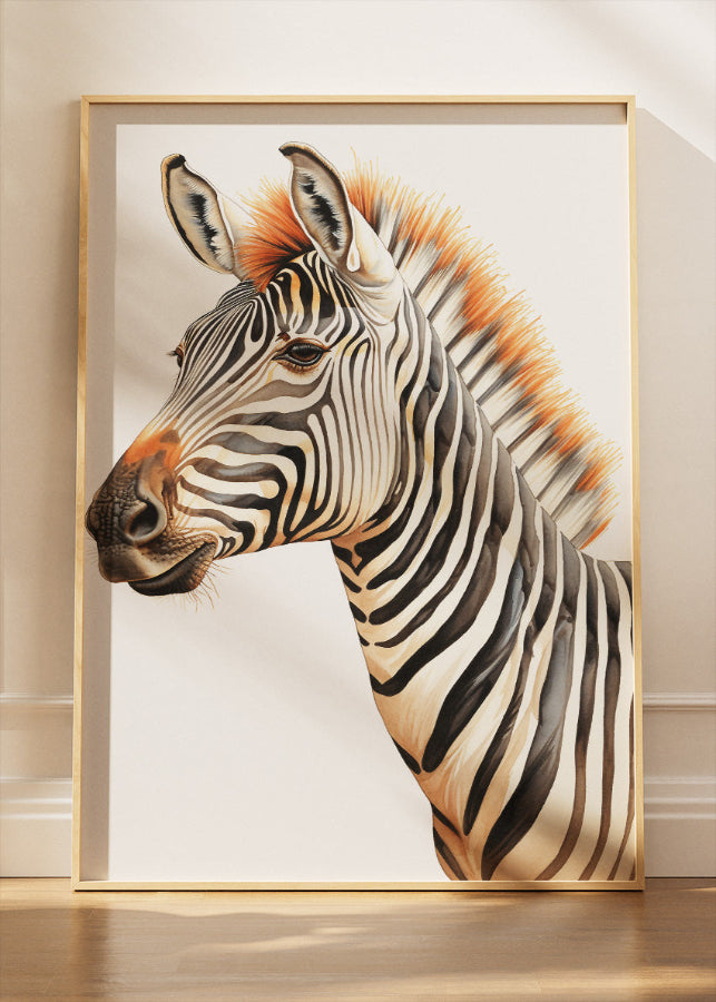 Minimalist Zebra Canvas Print & Poster – Elegant Wildlife Wall Art