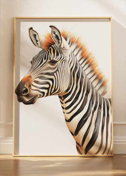 Minimalist Zebra Canvas Print & Poster – Elegant Wildlife Wall Art