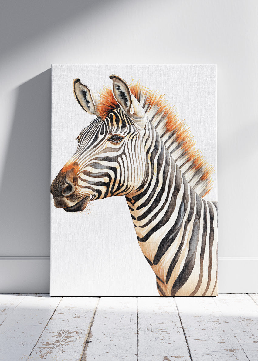 Minimalist Zebra Canvas Print & Poster – Elegant Wildlife Wall Art