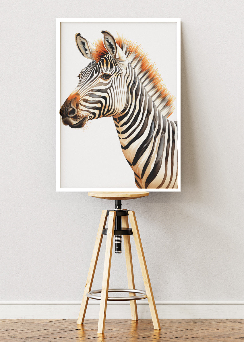 Minimalist Zebra Canvas Print & Poster – Elegant Wildlife Wall Art
