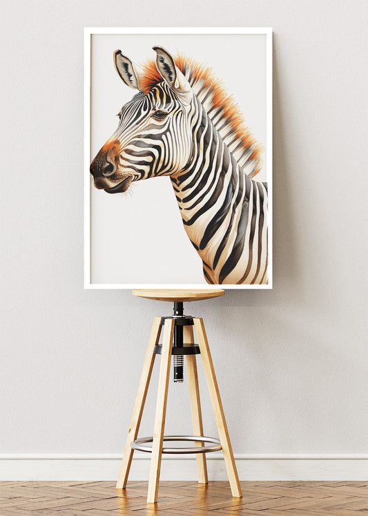 Minimalist Zebra Canvas Print & Poster – Elegant Wildlife Wall Art