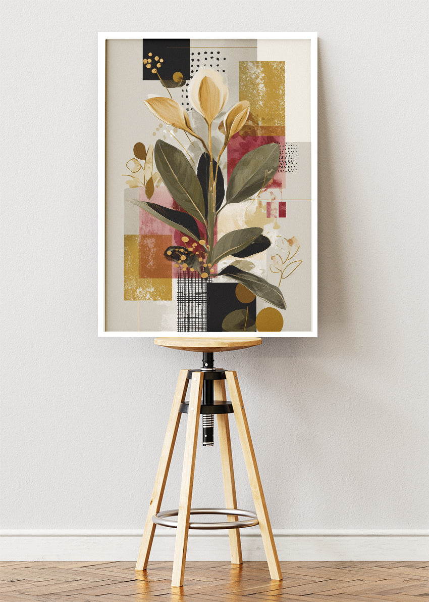 Modern Abstract Botanical Collage Canvas & Poster Print – AI PRINT LAB