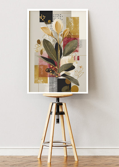 Modern Abstract Botanical Collage Canvas & Poster Print – AI PRINT LAB