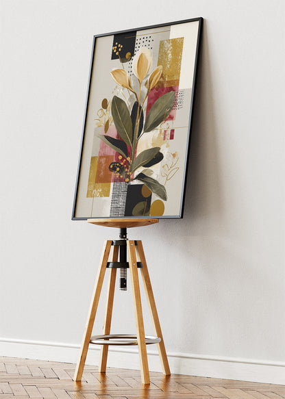 Modern Abstract Botanical Collage Canvas & Poster Print – AI PRINT LAB