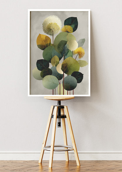 Modern Abstract Botanical Leaves Canvas & Poster Print – AI PRINT LAB