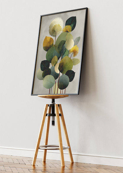 Modern Abstract Botanical Leaves Canvas & Poster Print – AI PRINT LAB