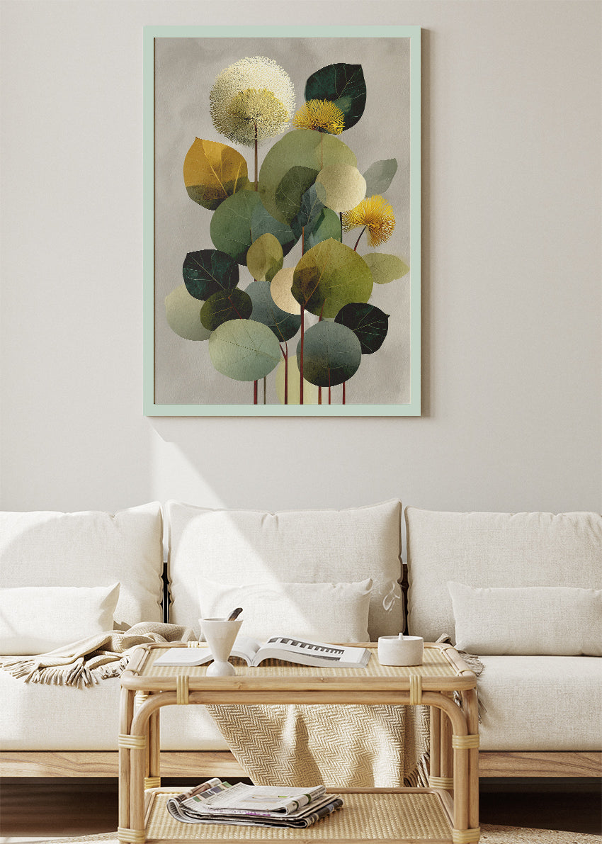 Modern Abstract Botanical Leaves Canvas & Poster Print – AI PRINT LAB
