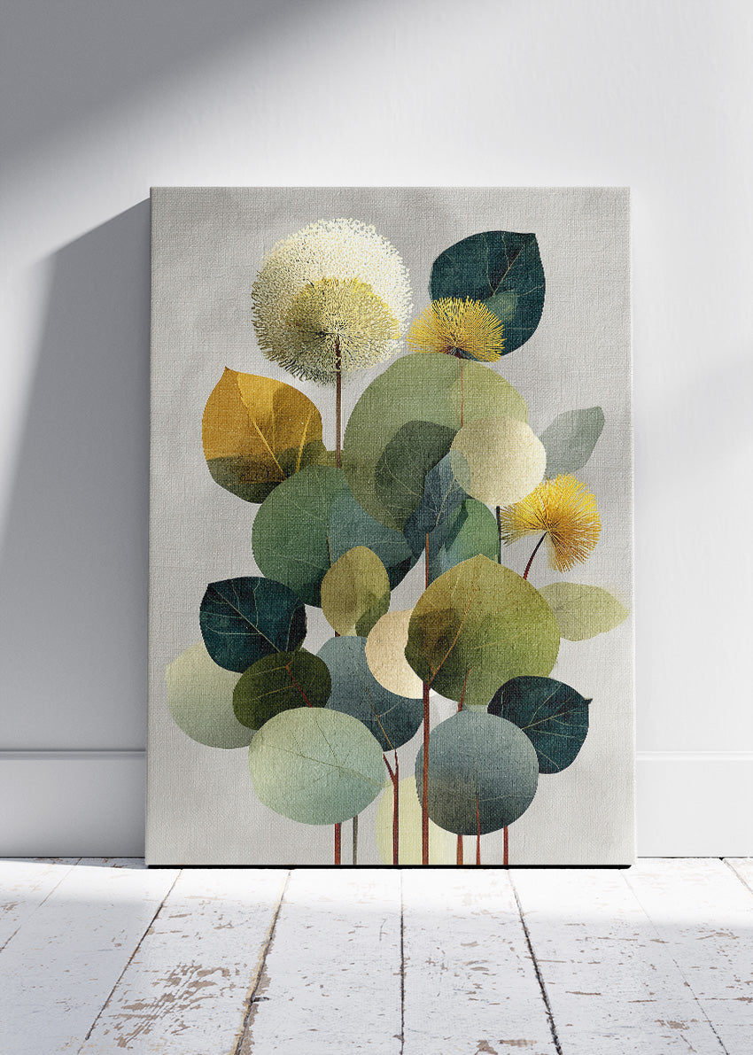 Modern Abstract Botanical Leaves Canvas & Poster Print – AI PRINT LAB