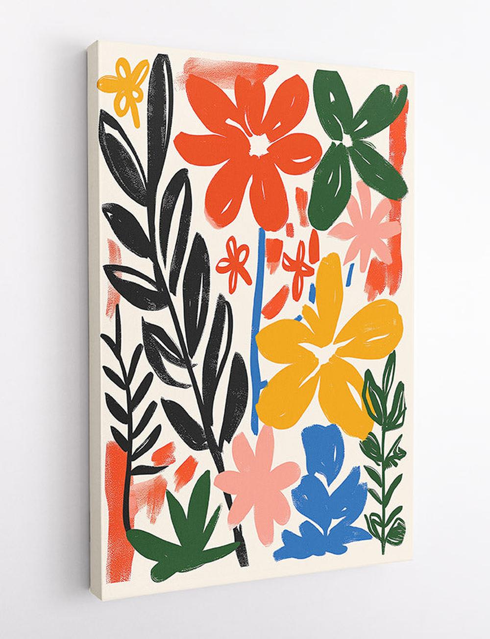 Modern Bold Abstract Floral Canvas Art & Poster – T700 – AiPrintLab