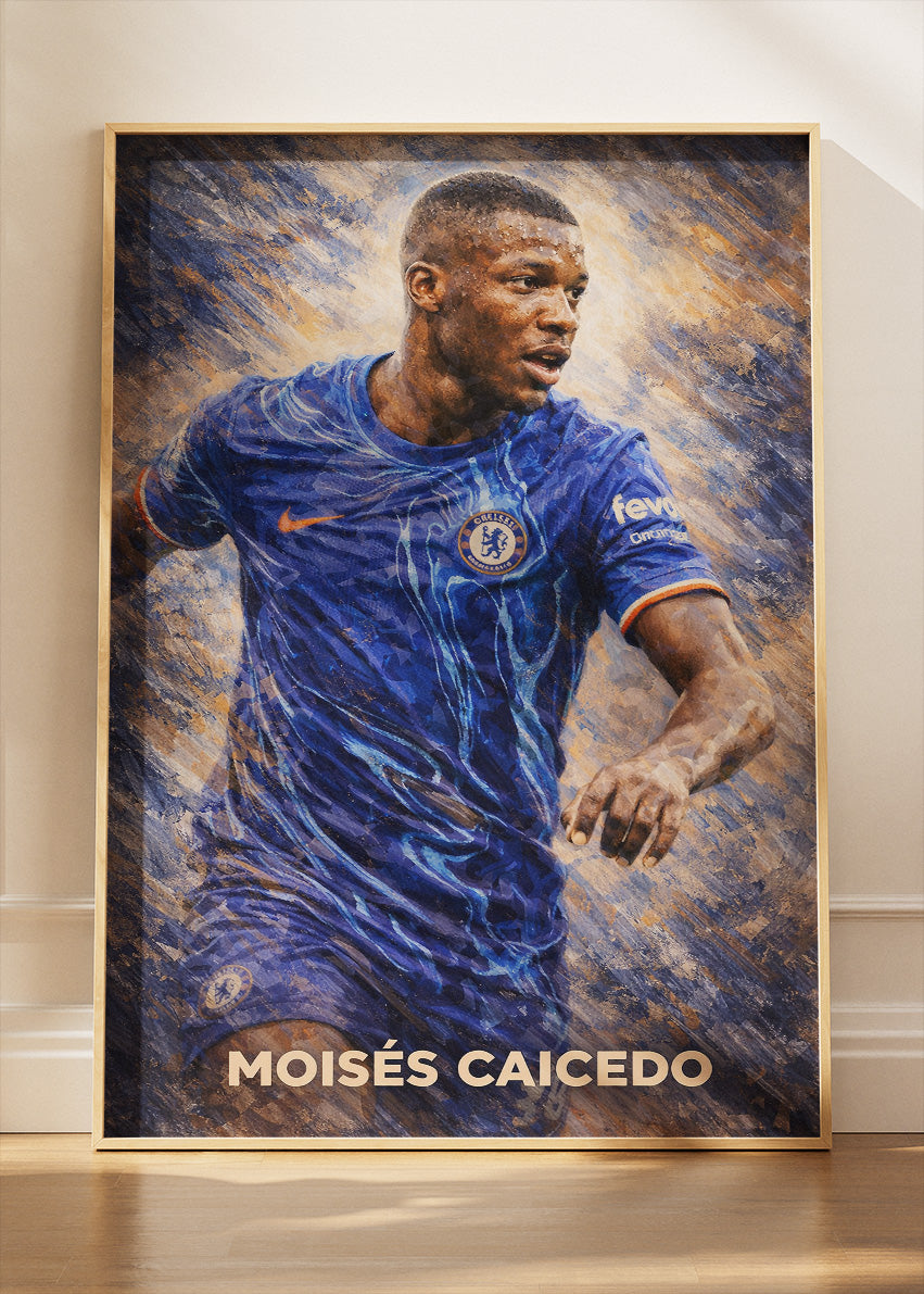 Moises Caicedo Chelsea Action Poster Canvas & Print – AI PRINT LAB