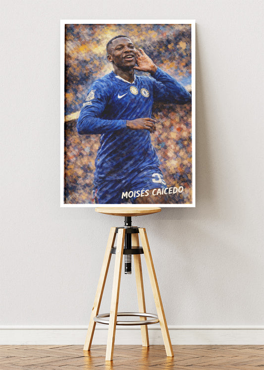 Moises Caicedo Chelsea Football Poster Canvas & Print – AI PRINT LAB