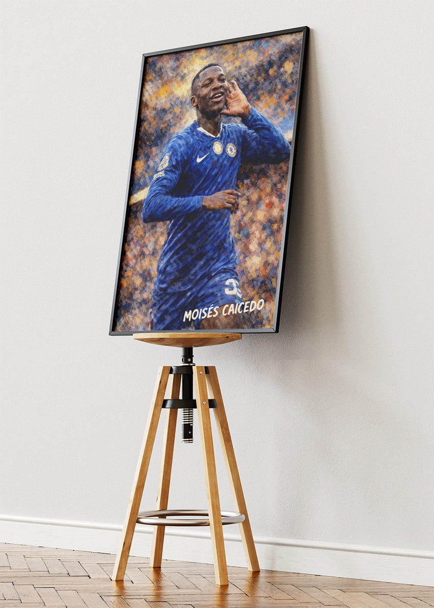 Moises Caicedo Chelsea Football Poster Canvas & Print – AI PRINT LAB