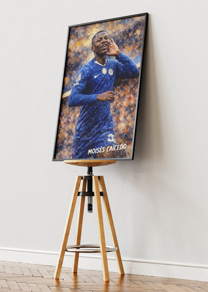 Moises Caicedo Chelsea Football Poster Canvas & Print – AI PRINT LAB