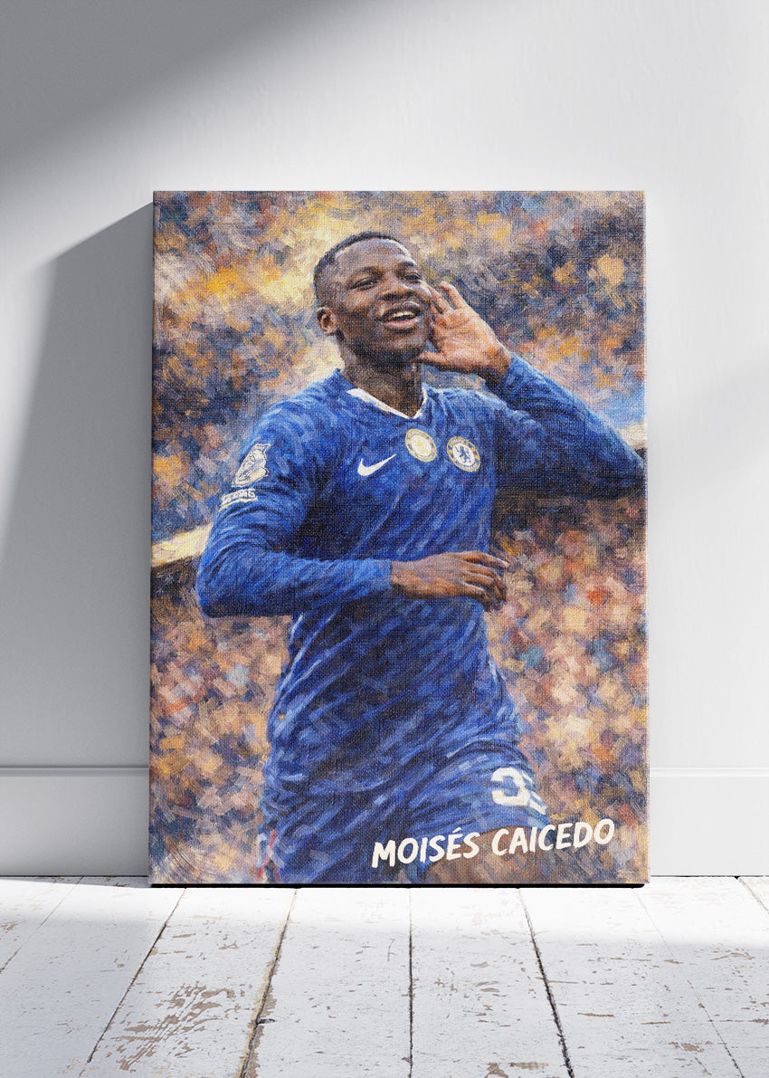 Moises Caicedo Chelsea Football Poster Canvas & Print – AI PRINT LAB