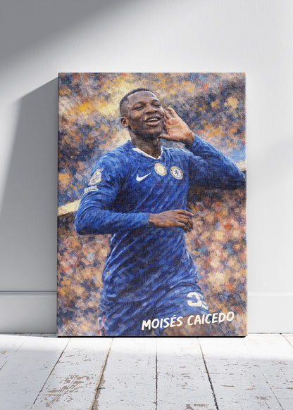 Moises Caicedo Chelsea Football Poster Canvas & Print – AI PRINT LAB