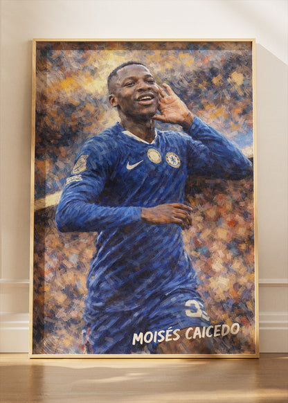 Moises Caicedo Chelsea Football Poster Canvas & Print – AI PRINT LAB