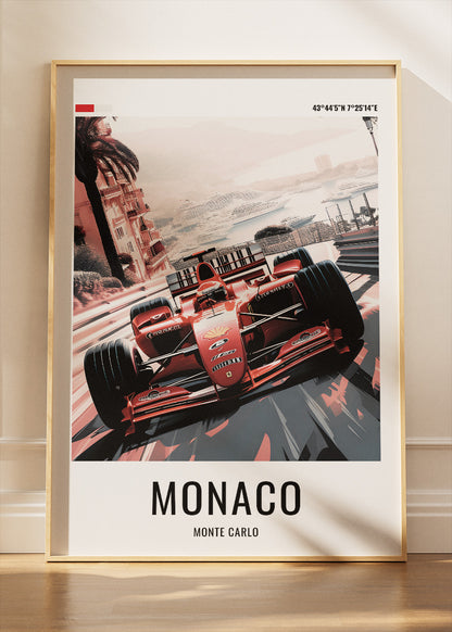 Monaco Formula One Grand Prix Poster & Canvas | Monte Carlo Racing Wall Art