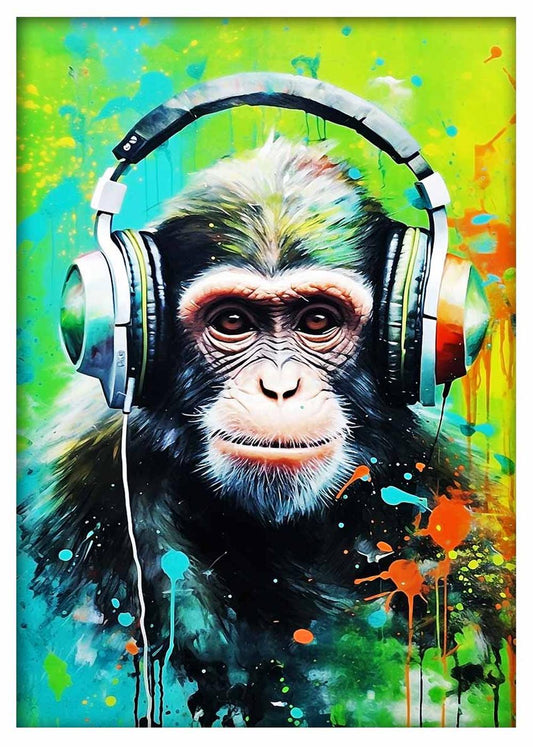 Monkey Canvas & Poster Wall Art T481 Wildlife Series