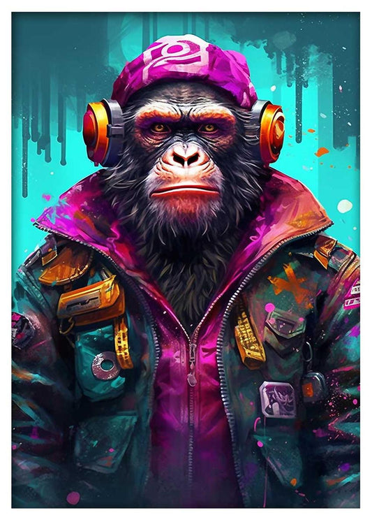 Monkey Canvas & Poster Wall Art T567 Wildlife Series