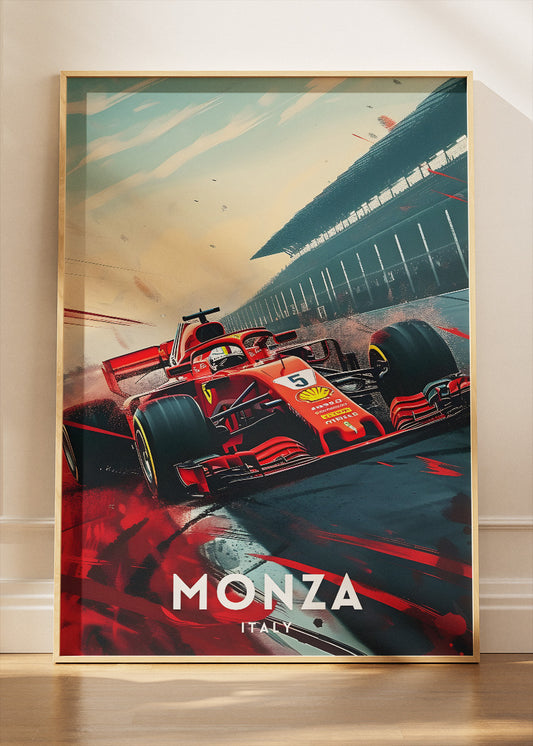 Monza Formula One Speed Circuit Poster & Canvas | Italian Motorsport Wall Art