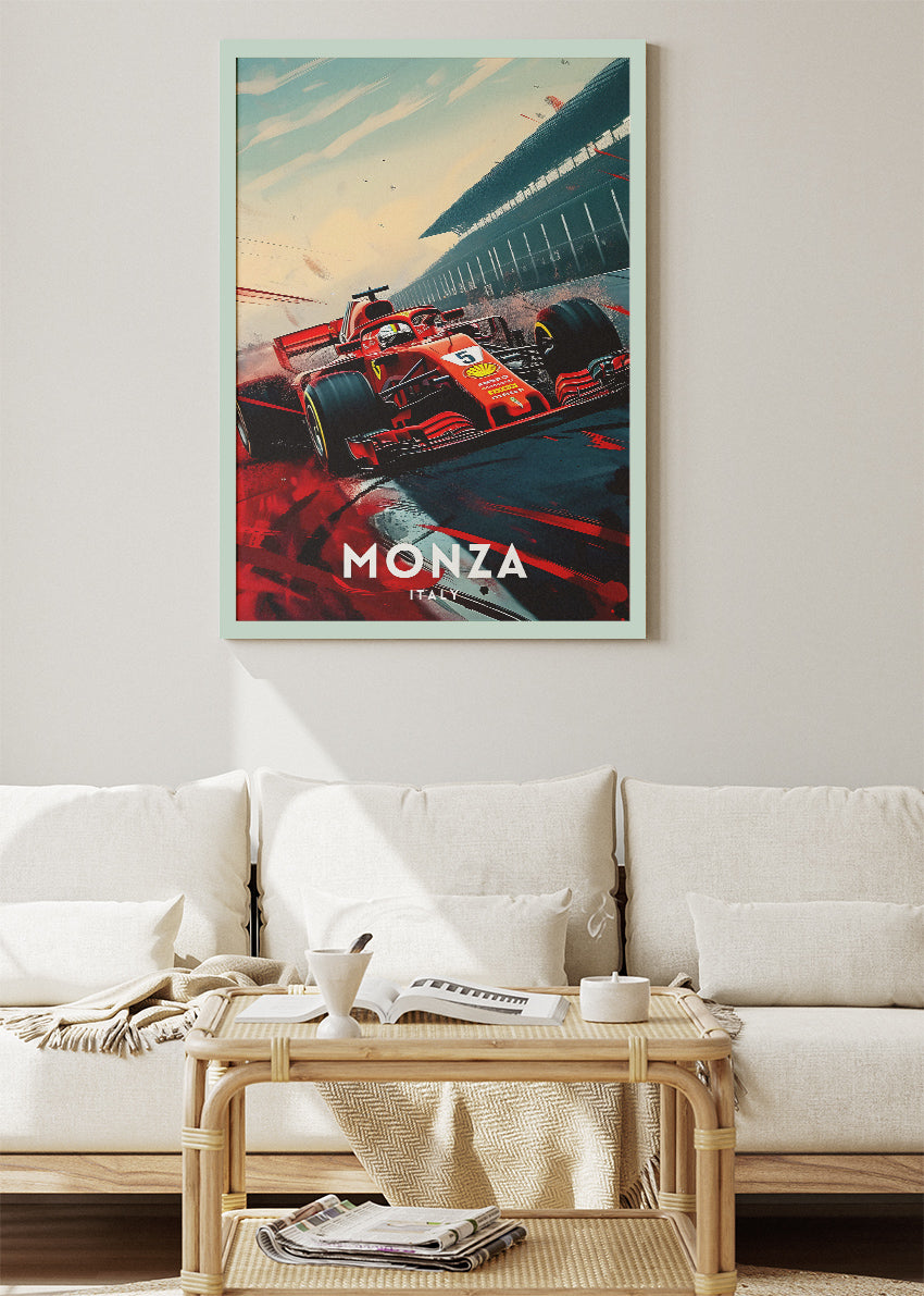 Monza Italy Formula Racing Poster & Canvas Print | High-Speed Motorsport Wall Art