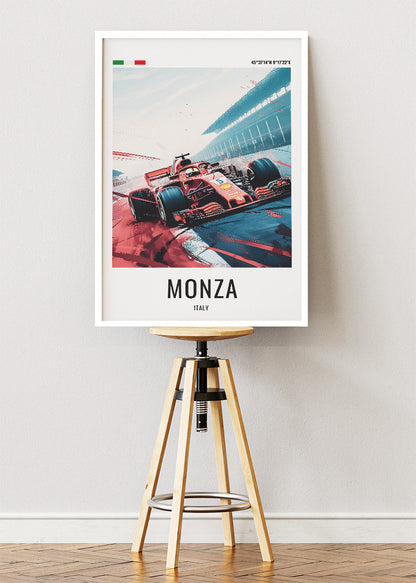 Monza Italy Formula Racing Poster & Canvas Print | Iconic Motorsport Wall Art