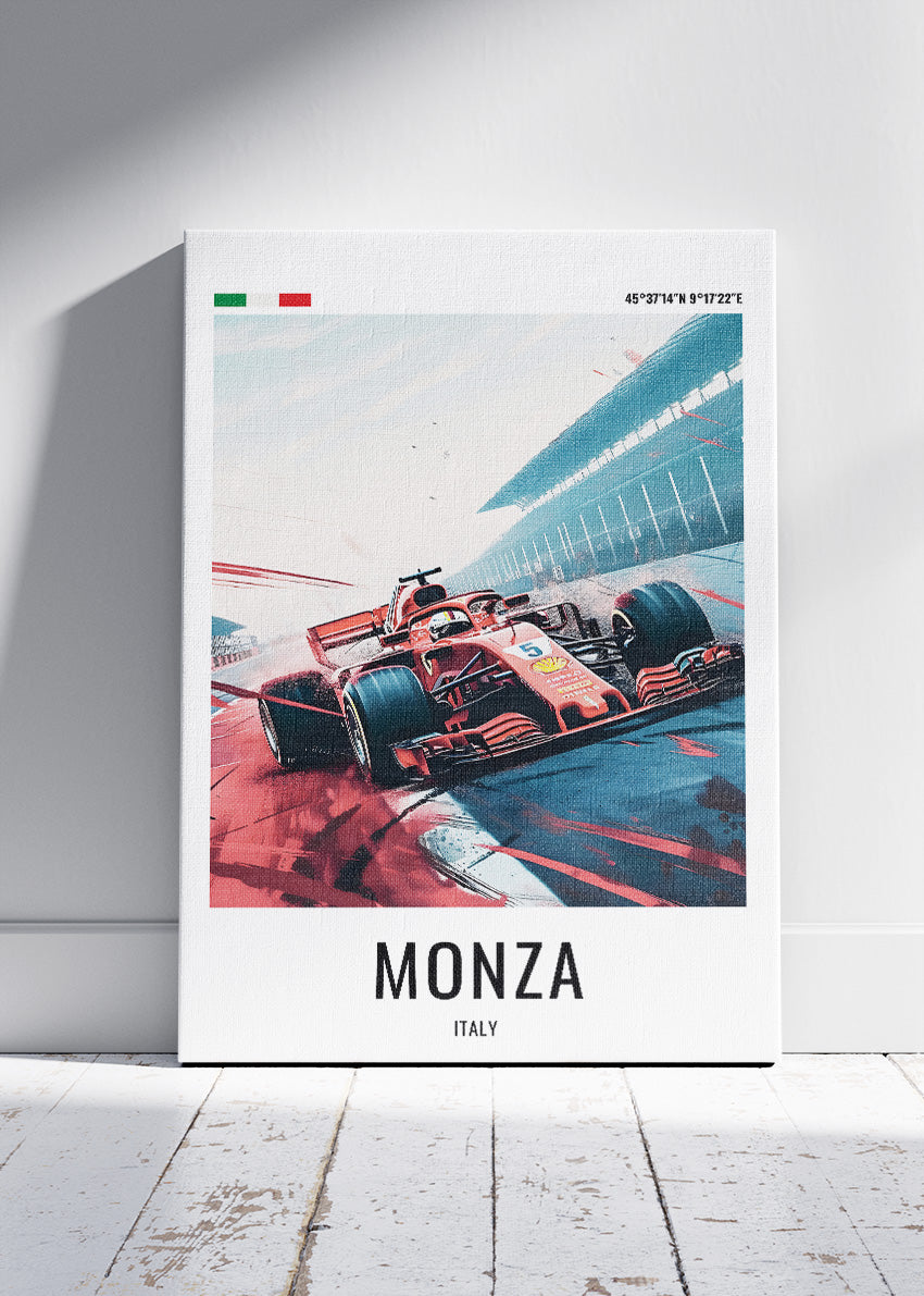 Monza Italy Formula Racing Poster & Canvas Print | Iconic Motorsport Wall Art