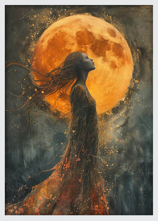 Moon Goddess Energy – Mystical Full Moon Canvas & Poster Wall Art – T1218 – AiPrintLab