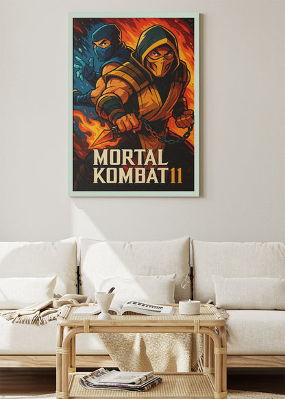 Mortal Kombat 11 Wall Art – Fire and Ice Warriors Combat Poster & Canvas