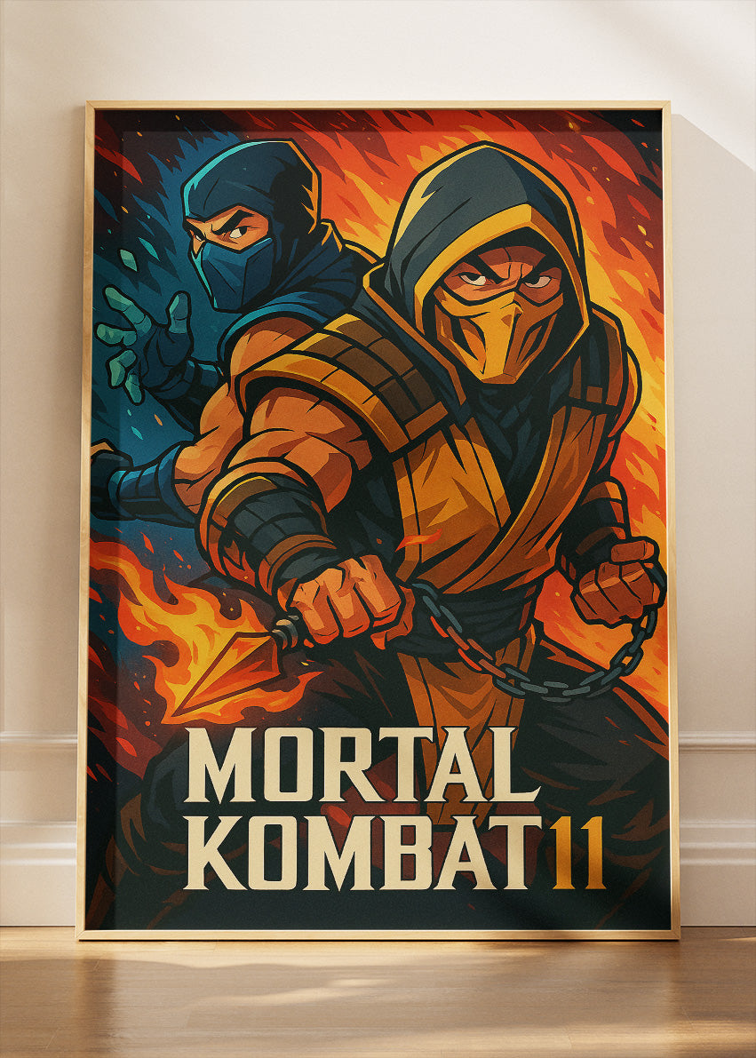 Mortal Kombat 11 Wall Art – Fire and Ice Warriors Combat Poster & Canvas