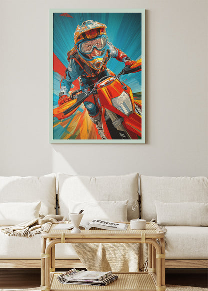 Motocross Rider Action Poster Canvas & Print – AI PRINT LAB
