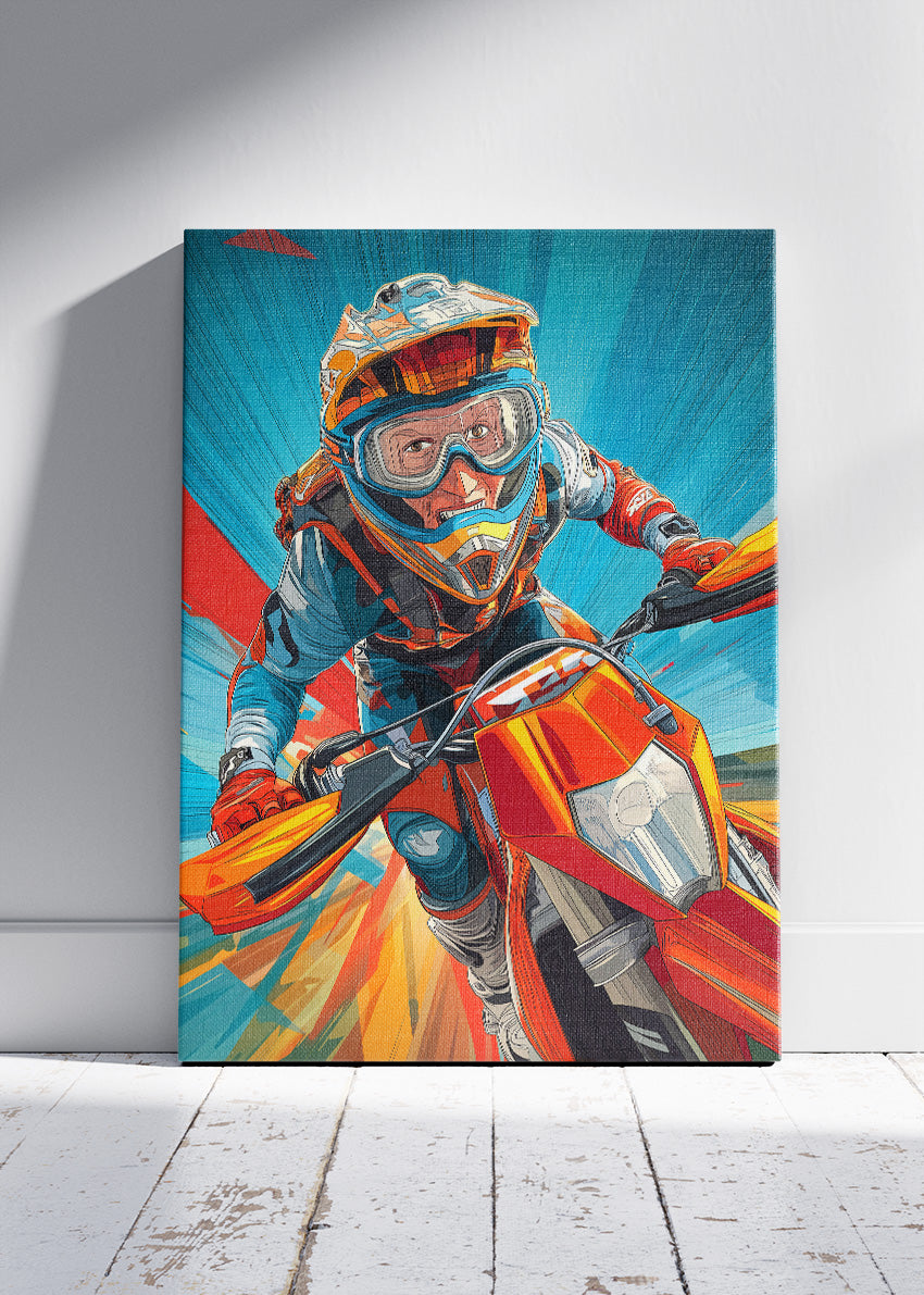 Motocross Rider Action Poster Canvas & Print – AI PRINT LAB