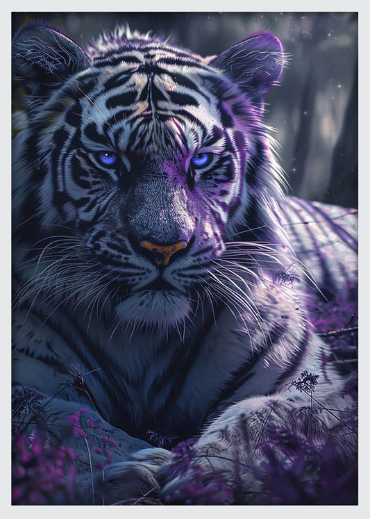 Mystic White Tiger – Enchanted Jungle Canvas & Poster Wall Art – T1233 – AiPrintLab