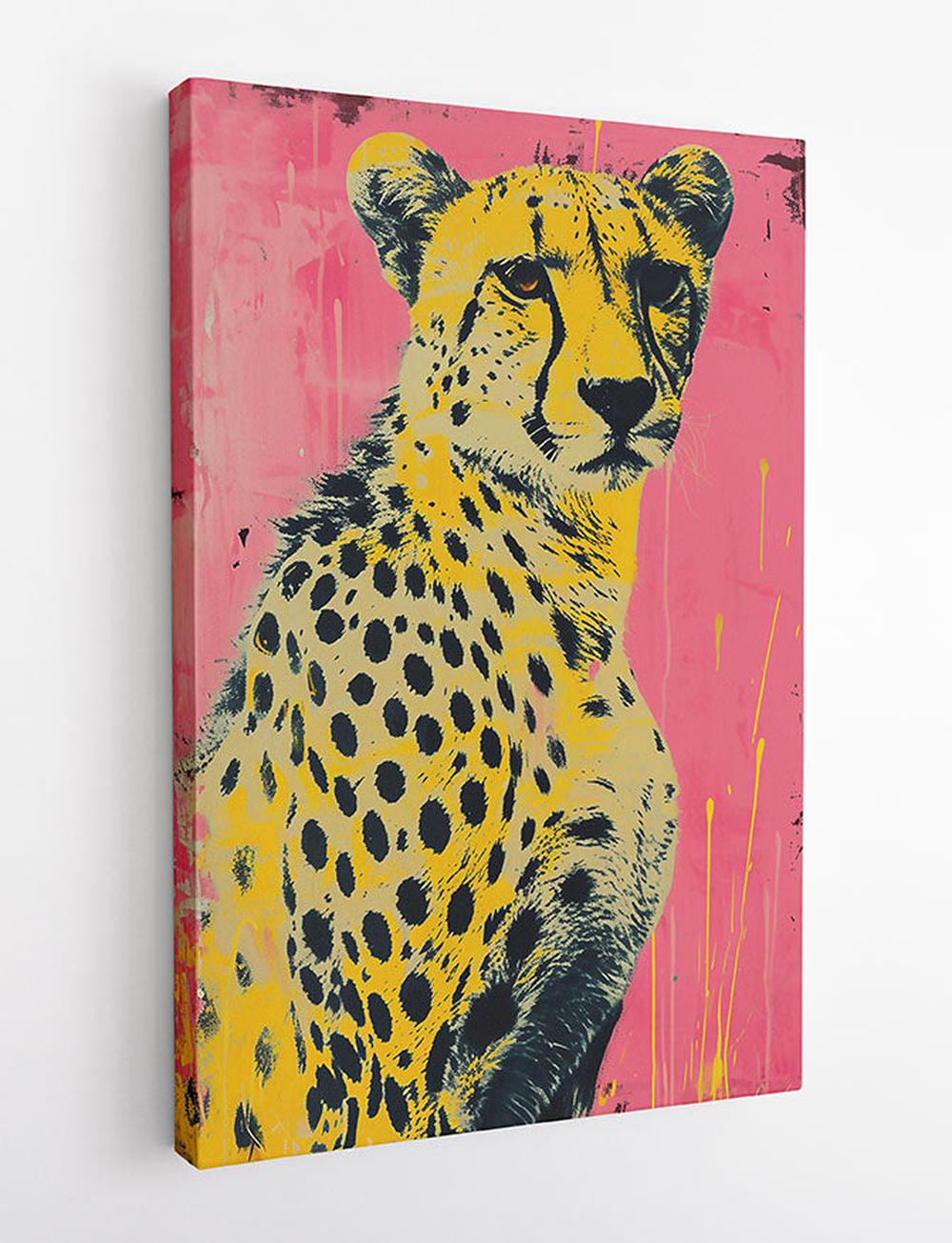 Neon Cheetah – Bold Pop Art Animal Canvas Wall Art – T878 – AiPrintLab