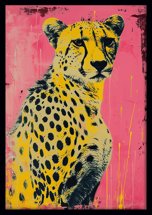 Neon Cheetah – Bold Pop Art Animal Canvas Wall Art – T878 – AiPrintLab