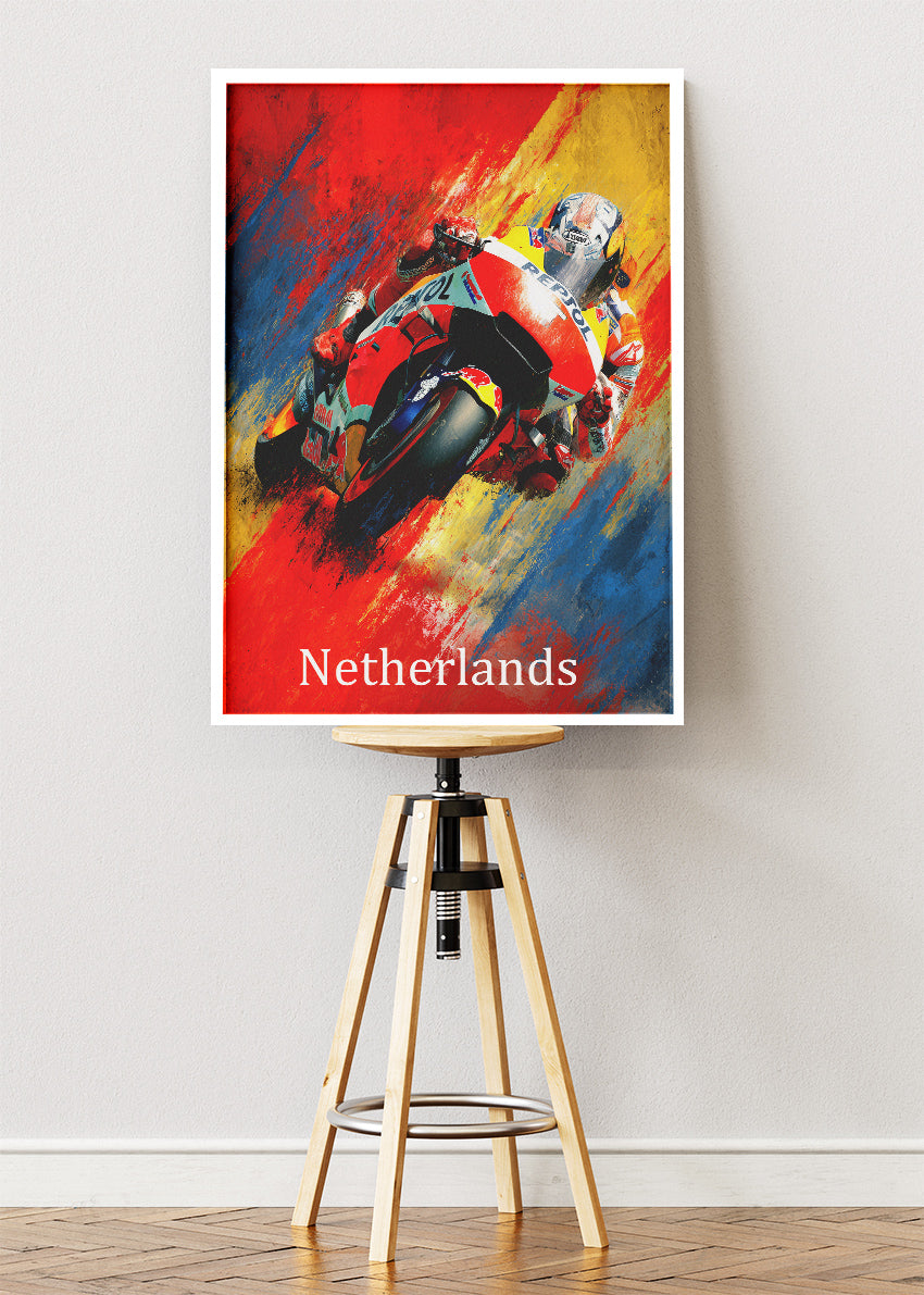 Netherlands Moto Racing Poster Canvas & Print – AI PRINT LAB